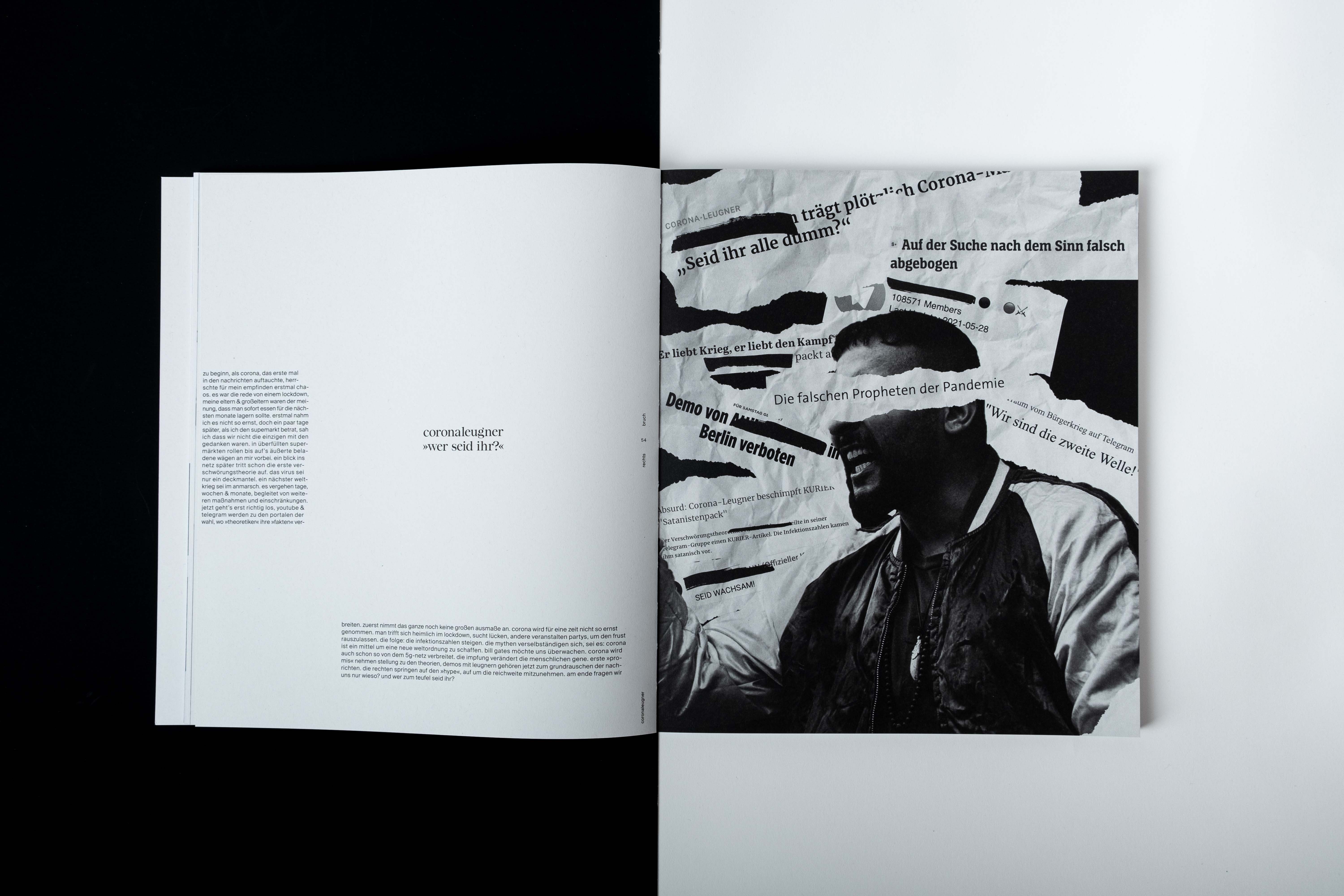 Editorial Design Corona Doppelseite Werkschaumagazin