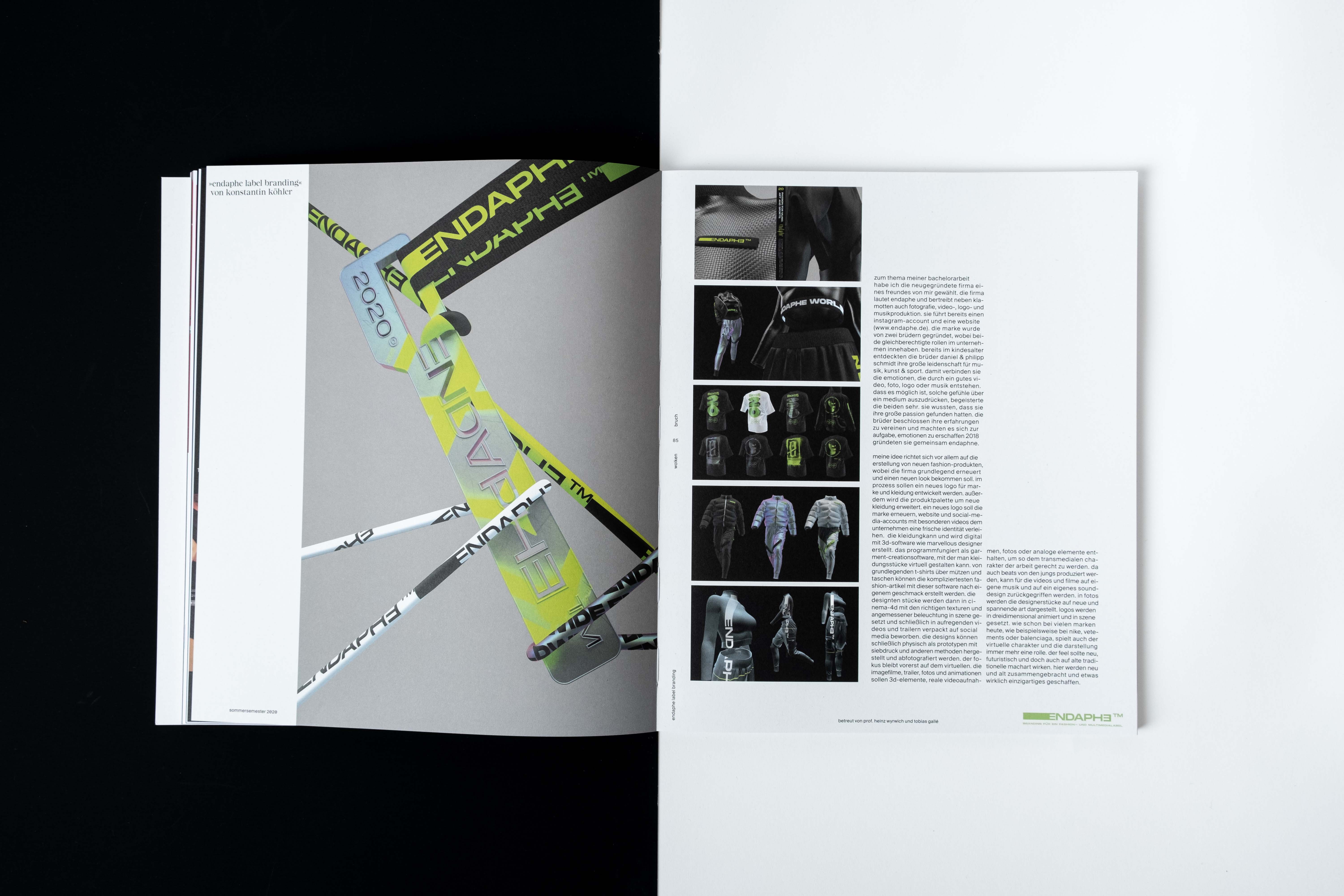Editorial Design Endaphe Doppelseite Werkschaumagazin